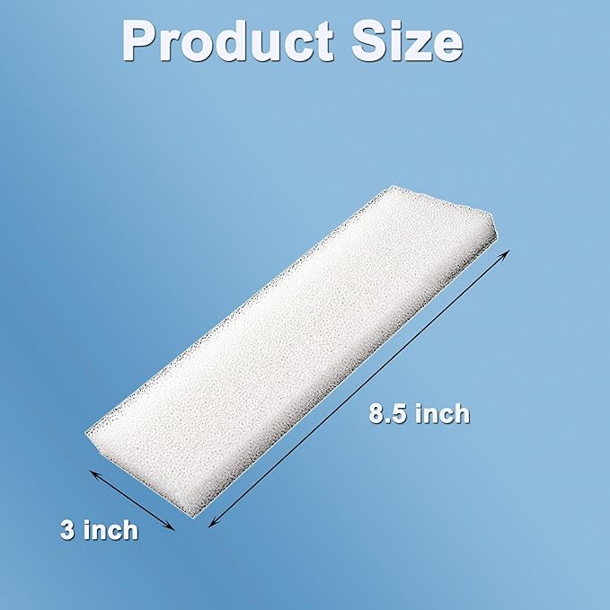 12 Pcs Aquarium Bio Sponge White Foam Filter Pads for Hagen Fluval 204, 205, 206, 304, 305, 306 (A-222) Filtration Systems