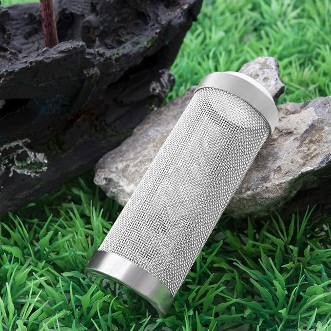 16mm Stainless Steel Aquarium Mesh Net Filter Guard Fish Shrimp Inflow Inlet Basket for Aquarium Percolator with Fish Prefilter Intake Sponge Cover