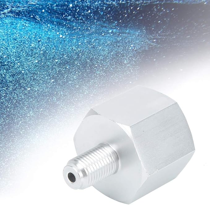 Aluminum CO2 Cylinder Adapter, 3/8 to CGA320 Regulator Adapter, Pneumatics Connector Fitting Converter Accessories for Homebrew Beer Aquarium (3/8 to W21.8)