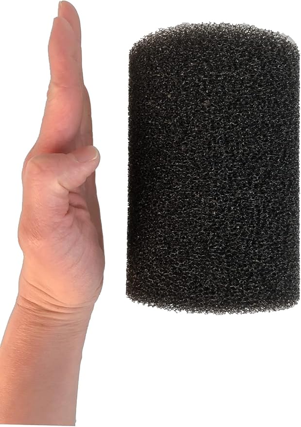 ViaAqua 2 Pack X-Large Overflow Filter Box Intake Round Pre-Filter Foam Sponge 5.91" x 4.13" for Aquariums and Ponds (Coarse 25PPI)