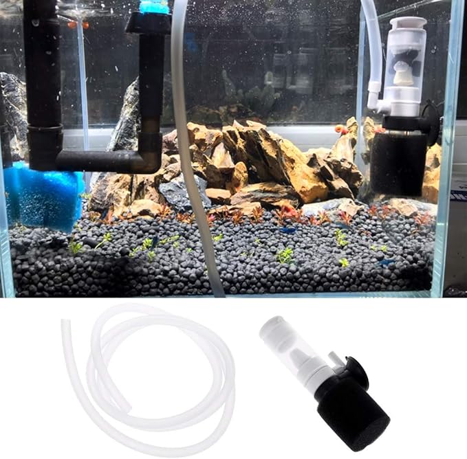 Aquariums Small Filter Quiet Air Driven with Tube Including Suction Cup and Sponge for Shrimp Tanks Aquariums Heater Light Thermometers Plant Sand Decorations Fish Decorations Light Fish