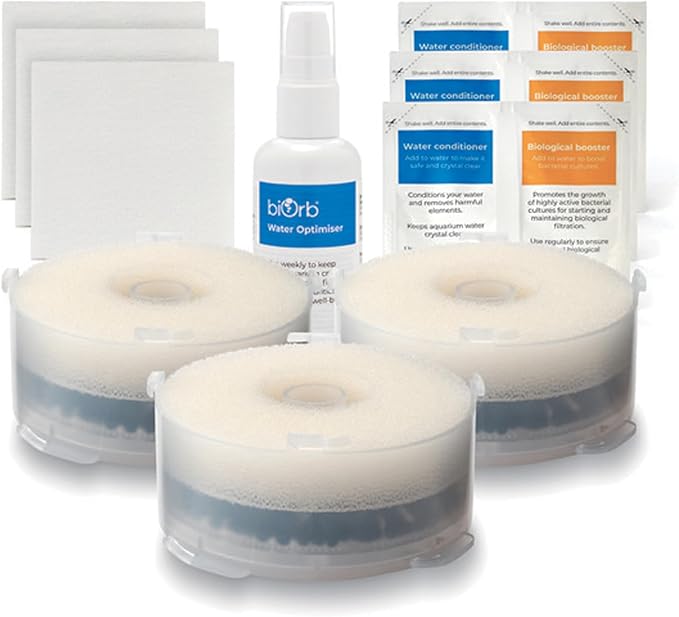 biOrb Service Kit x3 Plus Water Optimizer with 3 Service Kits, 3 Cleaning Pads, and Water Optimizer