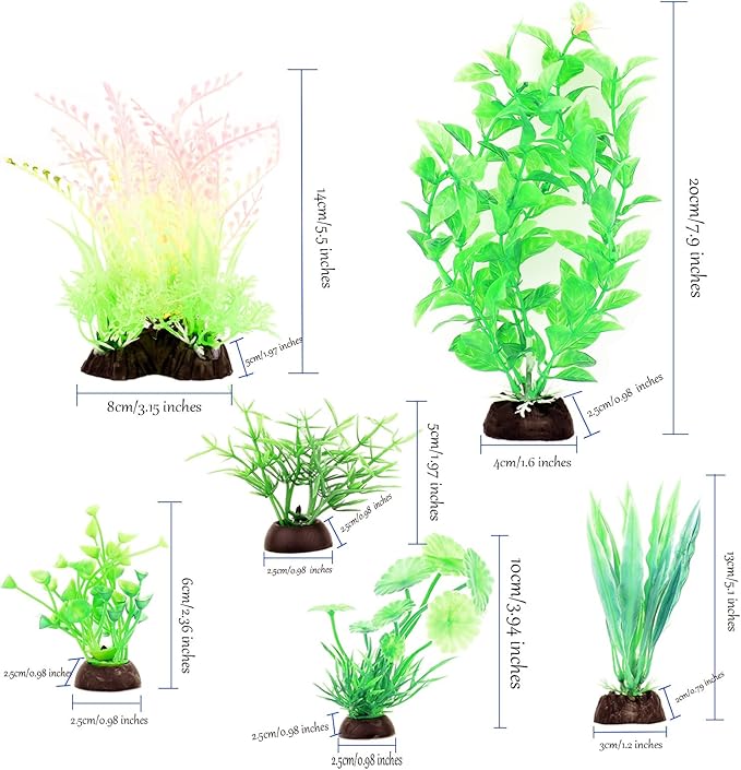 6 Pink Fish Tank Decoration Plants Aquarium Decoration Plants Colored Fish Tank Accessories for Plants