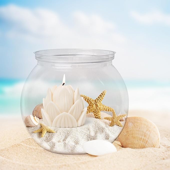 9 Pcs Plastic Fish Bowl, 26 Oz Clear Small Fish Tank, Unbreakable Mini Betta Bowls for Candy, Carnival Games, Halloween, Table Centerpieces, Party Decorations