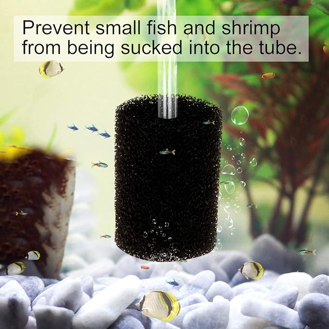 Senzeal 4PCS Pre-Filter Foam Sponge Roll Aquarium Filter Intake Cover for Aquarium Fish Tank(Small)