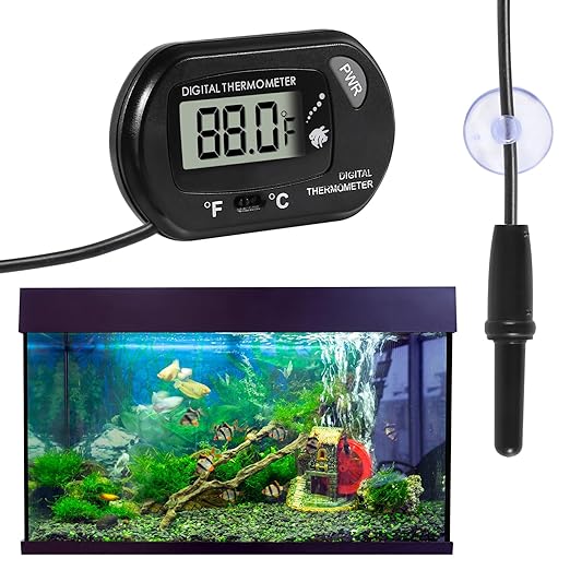 Aquarium Thermometer, Fish Tank Thermometer, Water Thermometer with 3.3ft Cord Fahrenheit/Celsius(℉/℃) for Vehicle Reptile Terrarium Fish Tank Refrigerator (6pcs)