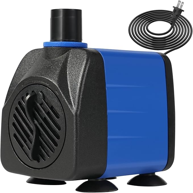 AQUANEAT Small Fountain Pump, 160 GPH Submersible Water Pump for Aquarium Fish Tank, Outdoor Water Fountain, Hydroponics, Pond Filter Pump