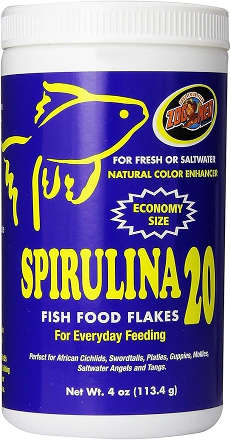 Zoo Med Spirulina 20 Flake Fish Food 6/4oz cans