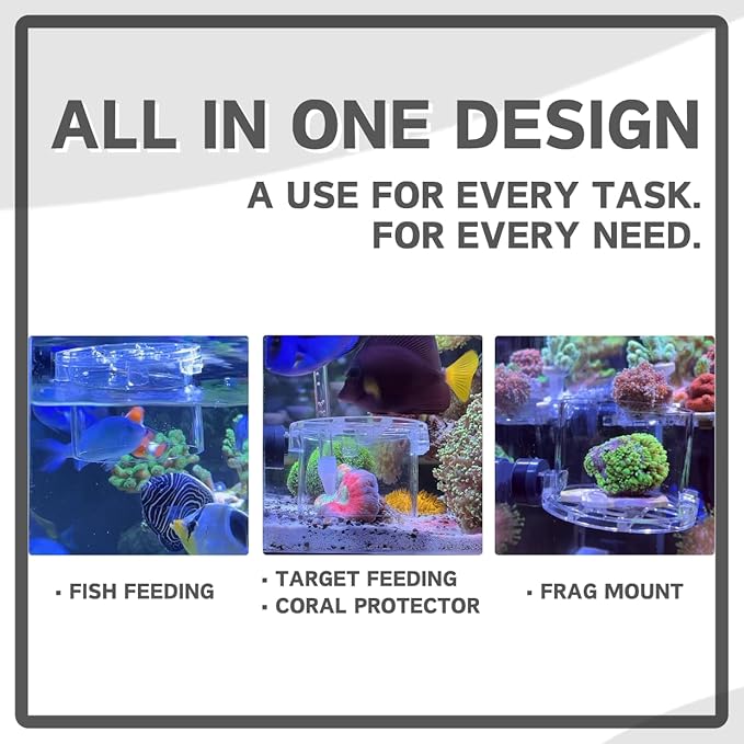 Magnetic Fish Feeding Ring, N52 Strong Magnet Aquarium Coral Feeder, 7cm Clear Polycarbonate Not Acrylic Never Yellow, Reef Safe Food Catcher for LPS SPS, Fits 0.6" Glass