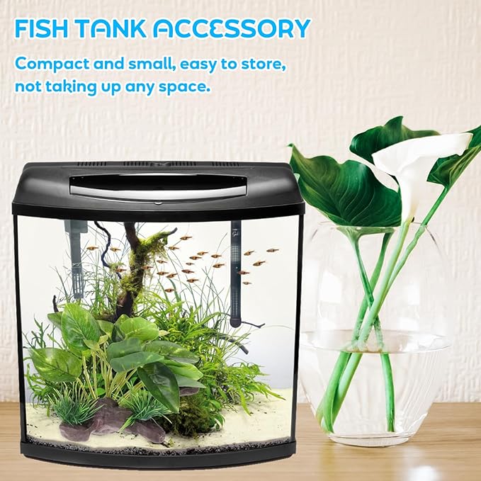 NOLITOY Aquarium Decorations Fish Tank Artificial Plastic Plants, 5.51 Inch Green Fish Tank Decorations Plants for Aquarium