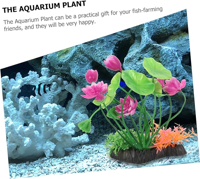 Ipetboom 2pcs Artificial Aquarium Plant Decoration Simulation Water Grass for Fish Tank Lightweight Fish Decor Realistic Aquarium Accessory for Office