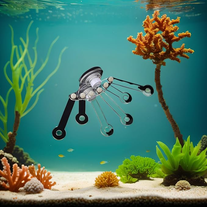 Pssopp Acrylic Aquarium Rack, Transparent Fish Bracket Holder Frag Plugs Rack Live Fish Suction Cup Stand with Six Claw