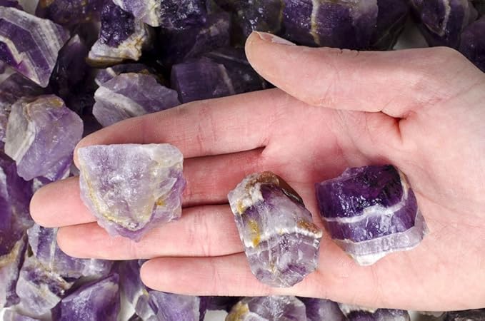 Fantasia Materials: 5 lbs Banded Chevron Amethyst Rough Stones from India