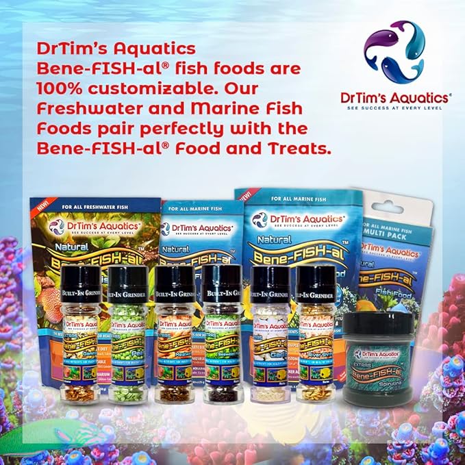 DrTim's Aquatics Fish Food Multi-Pack (5 Single Packs) (4.4oz, Marine Fish Food Multi-Pack (5 Single Packs))