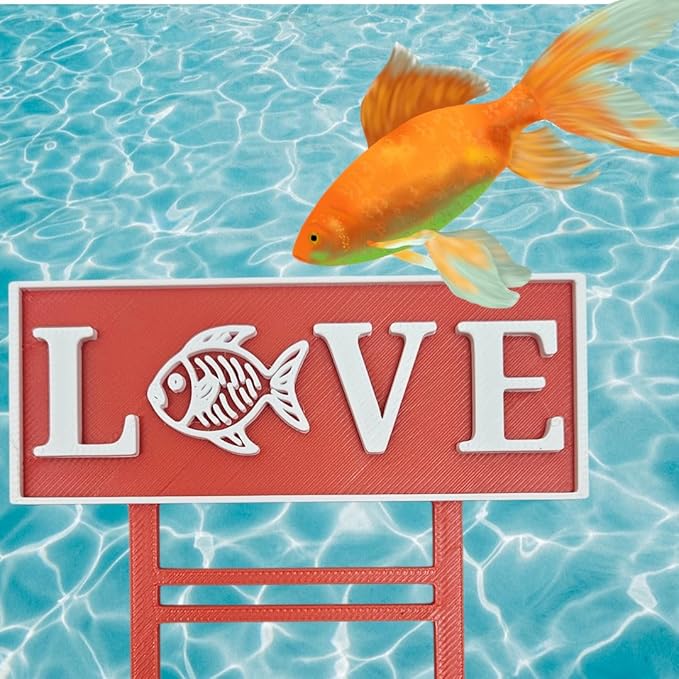 Fish Tank Decor LOVE Sign for Aquariums Fish Lovers Tank Enthusiast