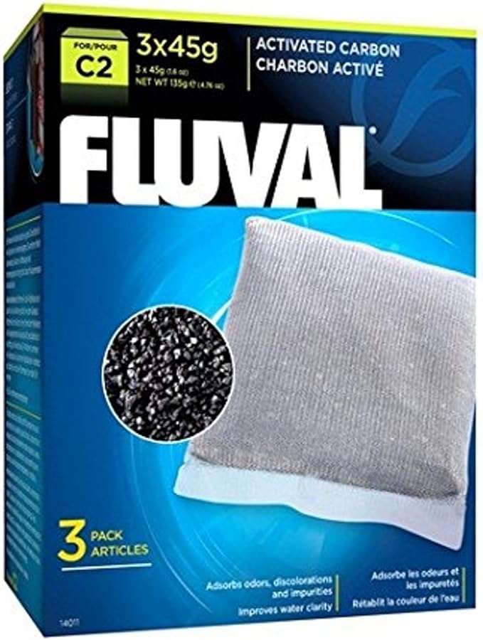 Fluval C2 Power Filter Replacement Media Bundle, 3-Pack Activated Carbon and 3-Pack Poly/Foam Pad, Filter Media for Aquariums up to 30 Gallons