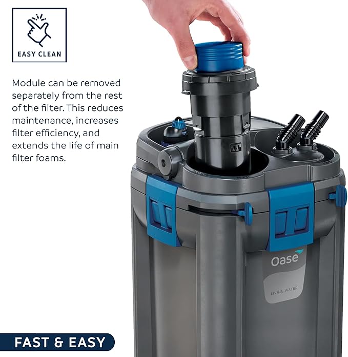 OASE BioMaster Thermo External Filter with Built-in Heater for Aquariums up to 160 gallons, Multi-stage Filtration, Easy Maintenance Prefilter, Quiet Canister Filter, German Engineering