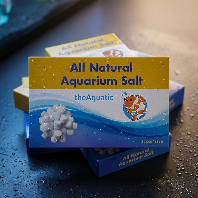 Premium Aquarium Salt, Aquarium Salt Freshwater Tablets for Aquarium Water Treatments Essential Supplies (15 Tablets)