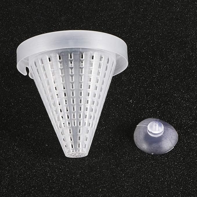 Leadigol 4PCS Aquarium Fish Food Basket Cone Feeder,Feeding Cone Cup Plant Cup Plastic Fish Feeder with Sucker for Aquarium