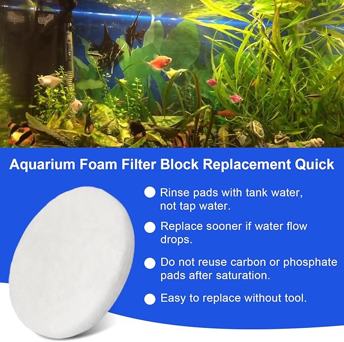 Polishing Filter Pads for Aquarium, Water Polishing Pad Compatible with Fluval Fx4 Fx5 Fx6 Filter Media, Aquarium Maintenance Reliable Effective Quick Clear Pads, Polishing Pad for Aquarium 20 Pack