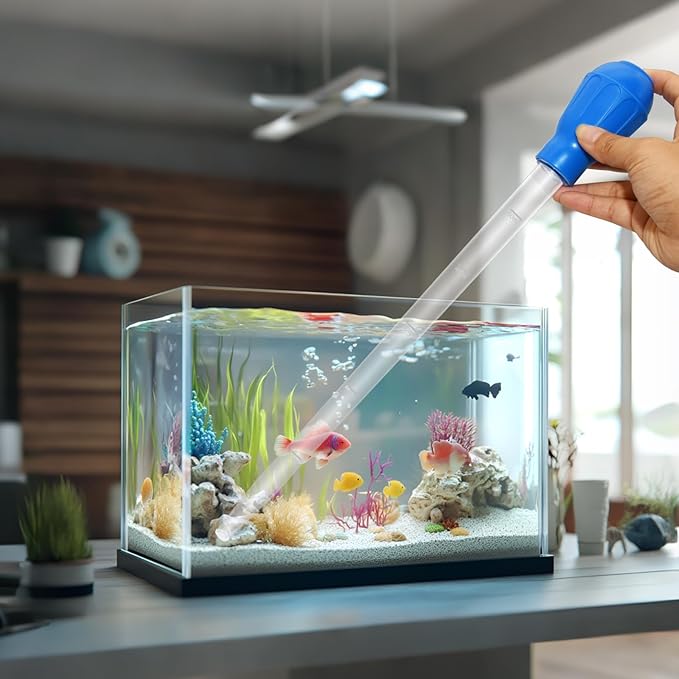 Extra Long Turkey Baster for Aquarium, 27.7 Inch Aquarium Coral Feeder, 50ml Aquarium Water Changer Siphon with 2 Pieces Extension Tubes for Fish Tank Cleaning