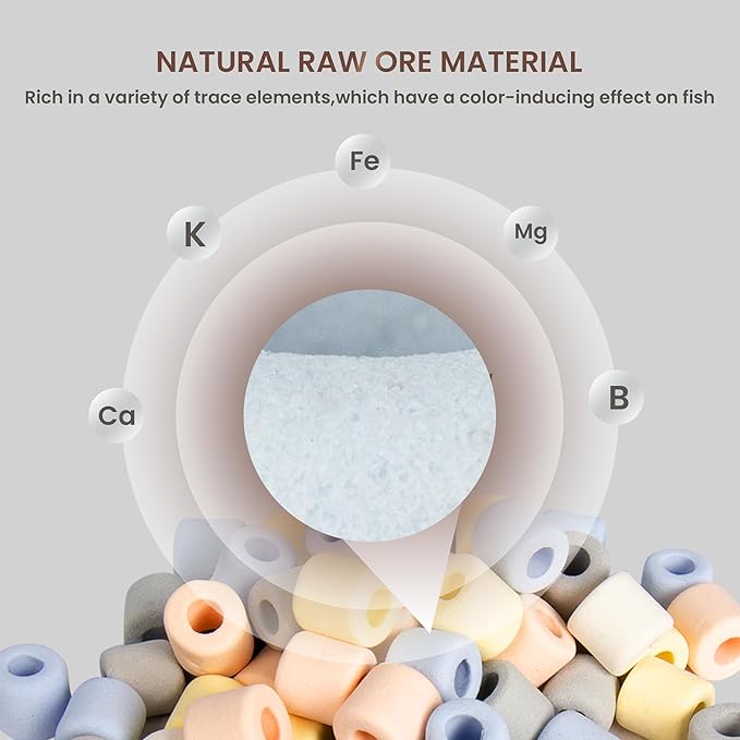 UPETTOOLS Aquarium Filter Media, 5 in 1 Bio Ceramic Ring Balls for Aquarium Filter, Porous Filter Media for Freshwater and Marine Fish Tank/Pond (1.1lb)