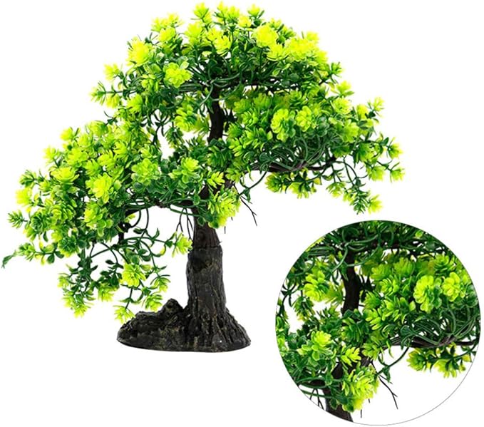 balacoo Artificial Tree Decor for Fish Tank Green Resin Aquarium Decoration Underwater Plant Ornament Safe for Aquariums Easy to Clean Fish Habitat