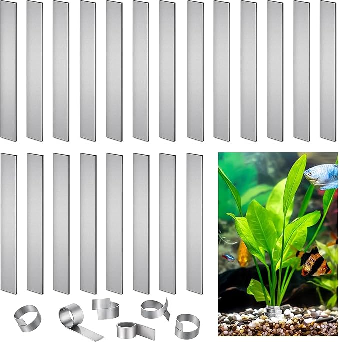 52Pcs Aquarium Plant Weights for Fish Tank - Aquarium Plant Anchors Live Plants Fixed Ring Base, Weighted Blocks to Hold Aquatic Live Plants Underwater