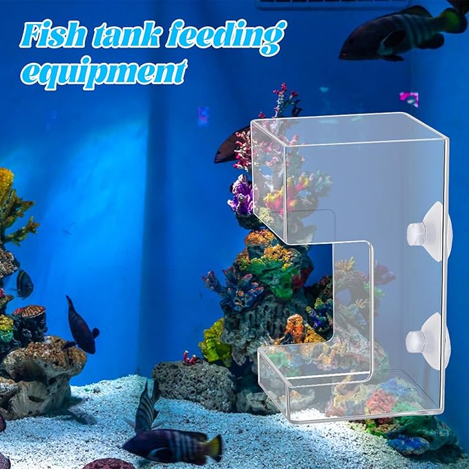 Fish Tank Feeding Tray Fish Tank Feeder Tray Aquarium Feeding Dish with Suction Cup 3.9x2.4 Inch Feeding-Tube Ring Container Holder Dispenser for Shrimp Turtle