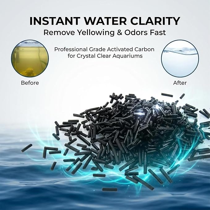 Sukh Activated Carbon Pellets - Activated Charcoal Bulk Carbon for Aquarium Charcoal Pellets for Waterbox Aquariums Pond Fish Tank (1.9, Pounds)