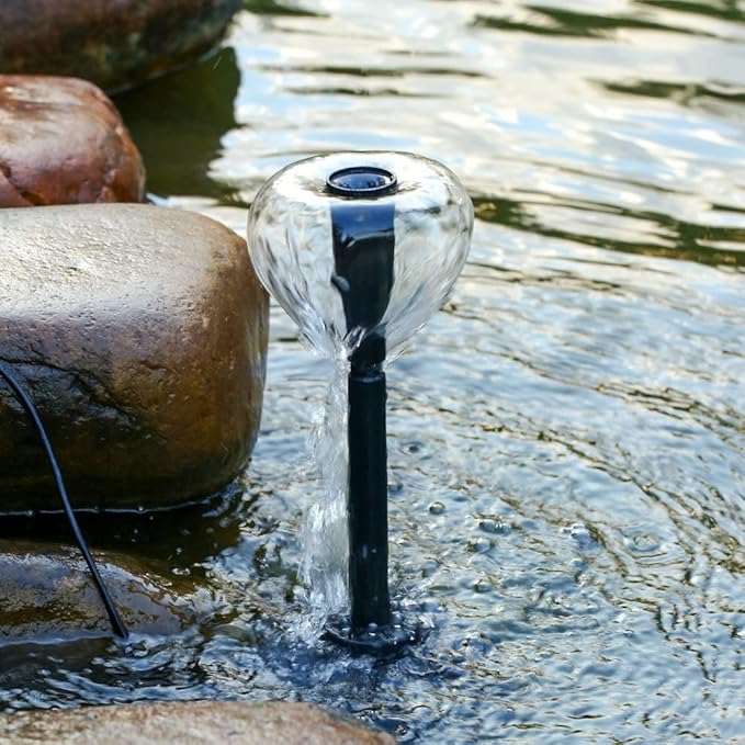 Decdeal Fountain Pump with Lights Led, 10W 160GPH Submersible Water Pump Fountain for Aquarium Fish Tank Pond Garden Backyard, 600L/H AC 110V