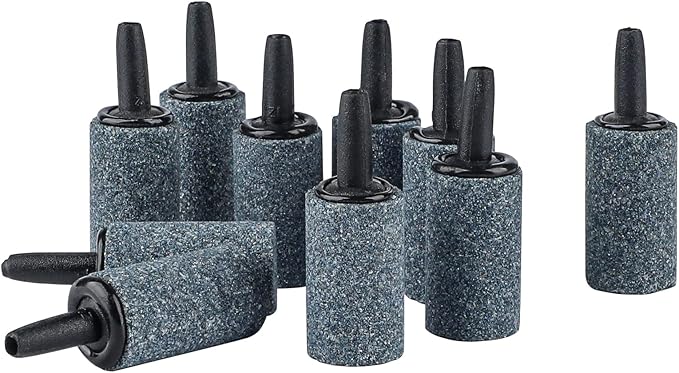 Pawfly Aquarium Air Stone 1 Inch, Fish Tank Air Stone Aerator Bubble Diffuser for Nano Air Pumps Small Buckets and Fish Tanks, 10 Pack