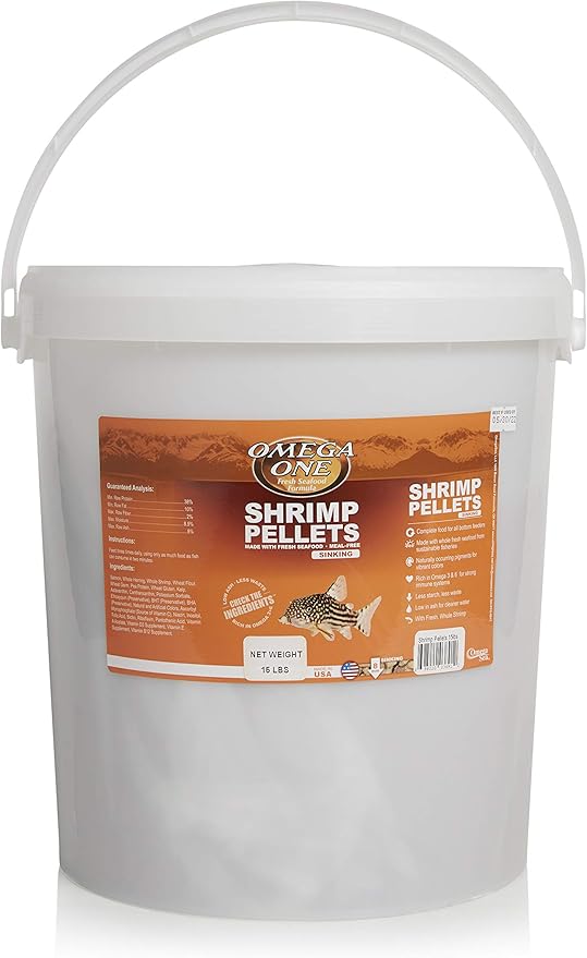 Omega One Shrimp Pellets, Sinking, 15 lb x1