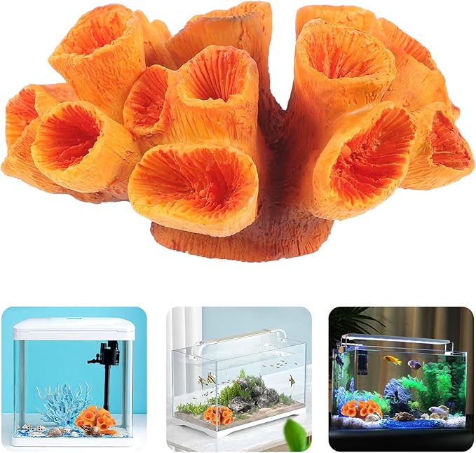 Ipetboom Aquarium Coral Reef Ornament Resin Fish Tank Plants Aquarium Plant Fish Habitat Landscape Underwater Sea Plants Model for Betta Fish Tank Aquarium Landscape