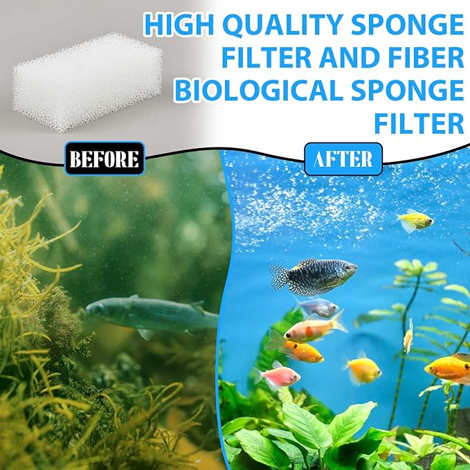 Threlaco 6 Pcs Foam Filter Insert Compatible with Aquaclear Aquarium Filter Replacement Media for Filtering and Keeping Aquariums Clear (Compatible with Aquaclear 50)