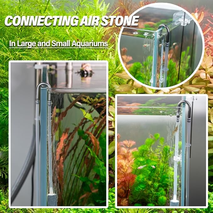 LINLAN 4-Piece Aquarium 304 Stainless Steel U-Tube Connector，Anti-Kink Design, Compatible with 4mm (0.16") ID Air Hose, Air Pump and CO2 Diffuser Accessory for Rimless Aquariums