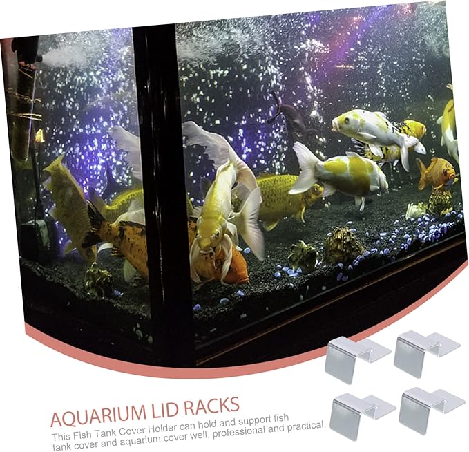 BESPORTBLE 12pcs Stainless Steel Fish Tank Lid Support Clips Aquarium Glass Cover Holders for Easy Installation and Secure Support of Fish Tank Lids
