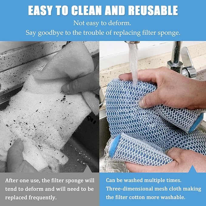 SHIGATSU Aquarium Filter Floss Rolls, Upgraded 8-Layer Aquarium Filter Sponge for Fish Tank Filter and Pond（15.7" x 19.7"）, Aquarium Filter Media for Freshwater or Saltwater Aquariums