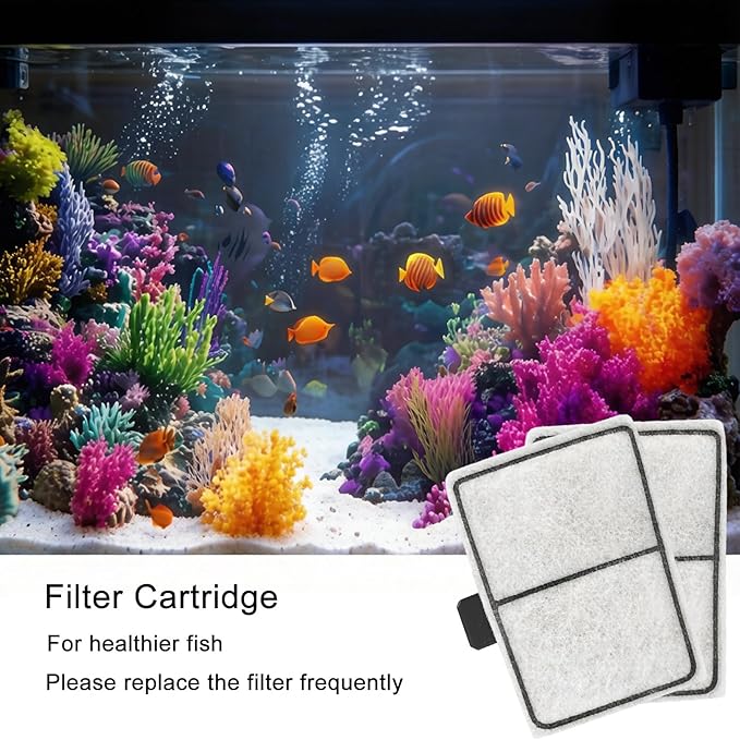 Filter Cartridge,Fish Tank Filter Cartridge for Top Fin EF-S/BF5 BETTAFLO,EF-S Filter Cartridges for EF-S Element,Size 3.7x2.1 Inch ef-s Fish Tank Filter (6PCS)