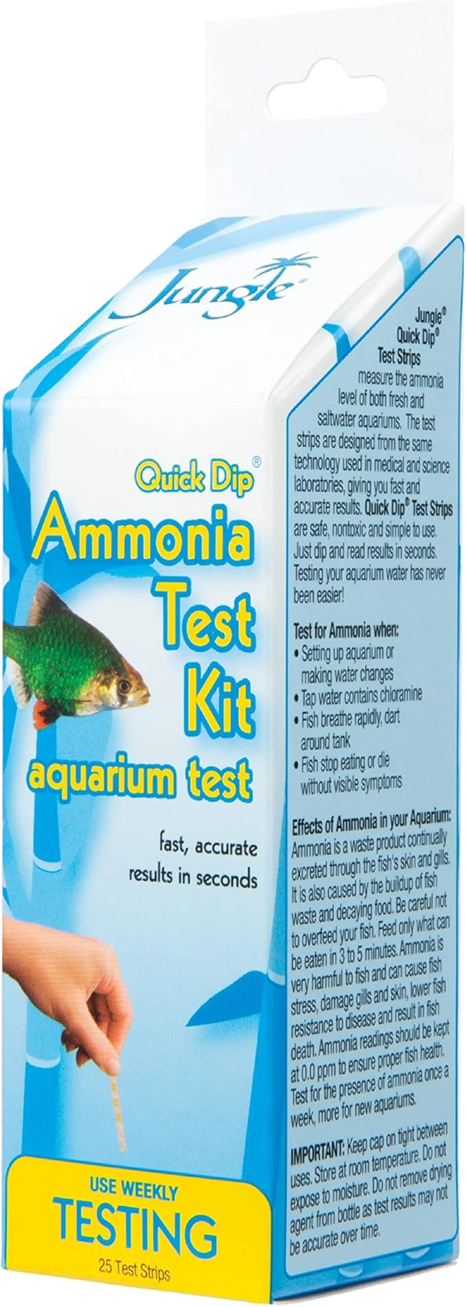 Jungle TK301W Quick Dip Ammonia Test Strips, 25-Pack