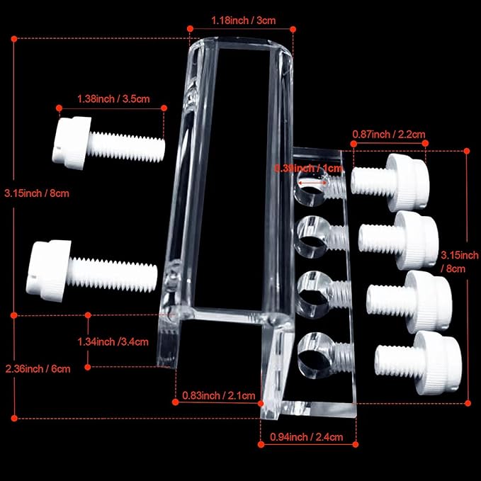 Aquarium dosing pump tubing holder Fixture,Dosing tubing holder for aquarium air pump accesories，Acrylic dosing container tube fixture holder for dosing pump（1 or 2 Pieces Pack） (1 Pieces Pack)