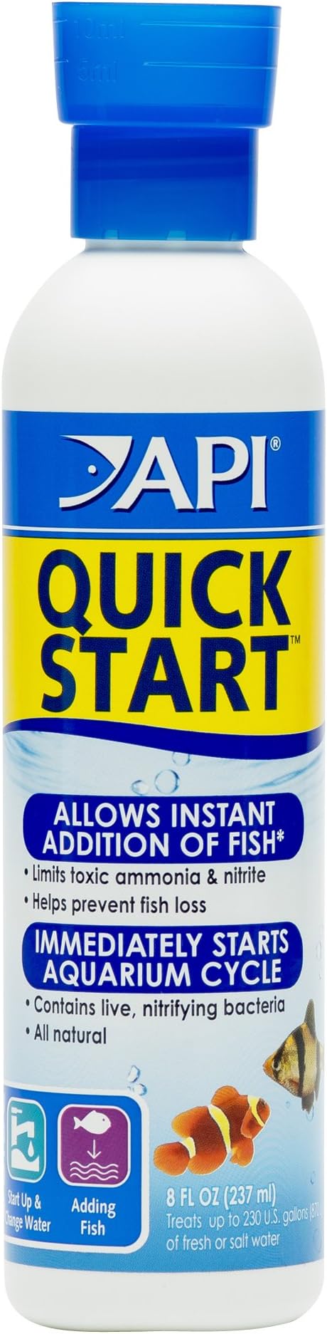API QUICK START Freshwater and Saltwater Aquarium Nitrifying Bacteria 8-Ounce Bottle