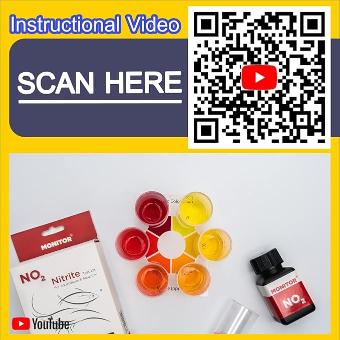Monitor Nitrite Test KIT (200 Tests) - Monitor Aquarium and aquaculture Water Quality