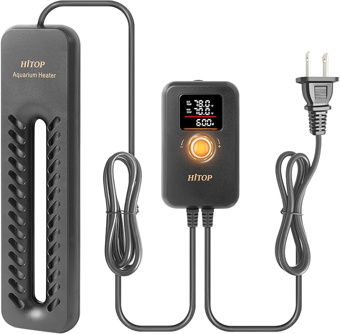 HITOP 600W Digital Submersible Aquarium Heater: Large Fish Tank Heater with Intelligent Temp Control Device, Titanium Aquarium Heater for Freshwater/seawater for 75-150Gal Tank