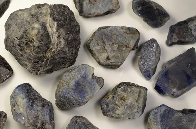 Fantasia Materials: 1/2 Lb of Large Blue Sapphire Rough Stones from Brazil
