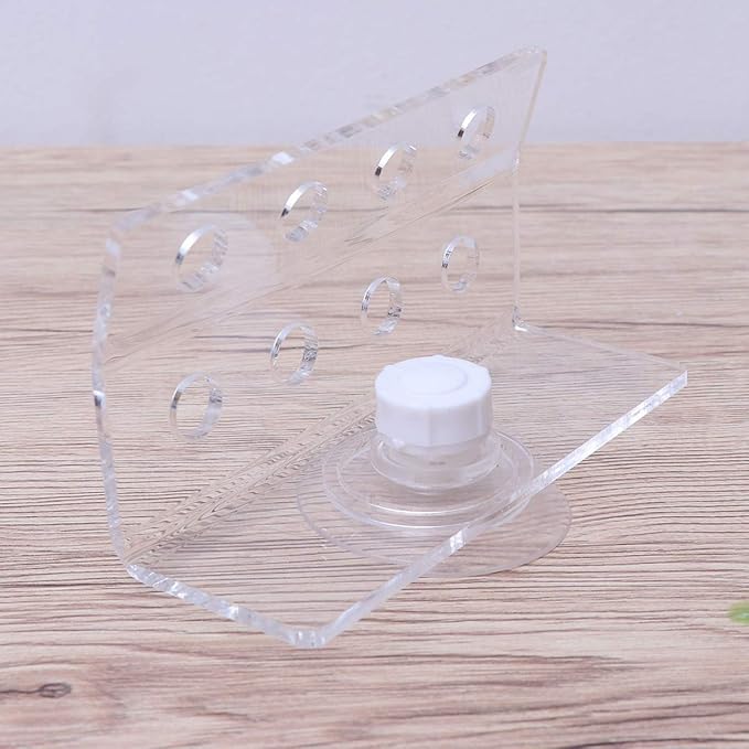POPETPOP Coral Frag Rack-Acrylic Frag Tank Aquarium Coral Holder Live Fish Tank Button Reef Enhanced Suction Cup (8 Plug Holes)