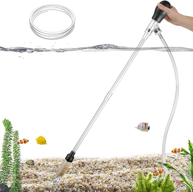 Carefree Fish Aquarium Gravel Cleaner 6Ft Hose Fish Tank Water Changer Sand Vacuum Silicone Airbag Adjustable Length ABS(for 5~20Gal Tank) 2026 New Upgrade Version