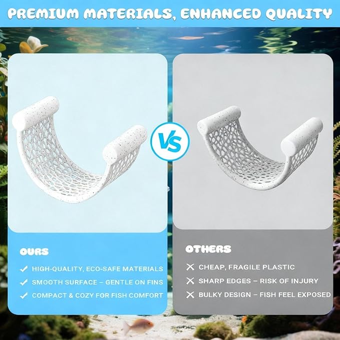 CPLIKE Marble Betta Fish Hammock - Floating Resting Platform for Bettas, Shrimp & Nano Fish - Elegant Aquarium Decor, Natural Stone Look Perch for Small Tanks