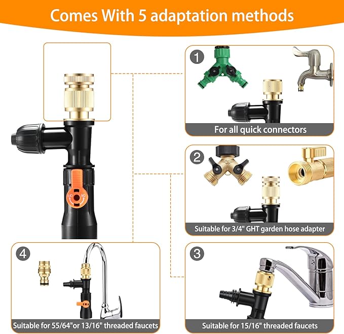 enomol Gravel Vacuum for Aquarium Water Changer Fish Tank Cleaning Tools,Siphon Universal Quick Pump Aquarium Water Changing (50ft)