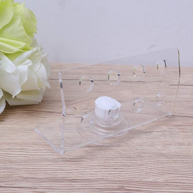 POPETPOP Coral Frag Rack-Acrylic Frag Tank Aquarium Coral Holder Live Fish Tank Button Reef Enhanced Suction Cup (8 Plug Holes)